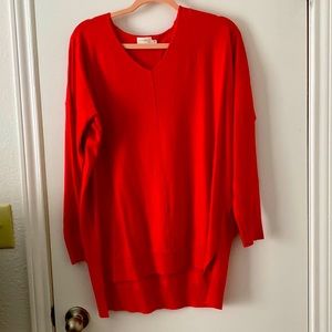 Soft Hi/Low Red Sweater